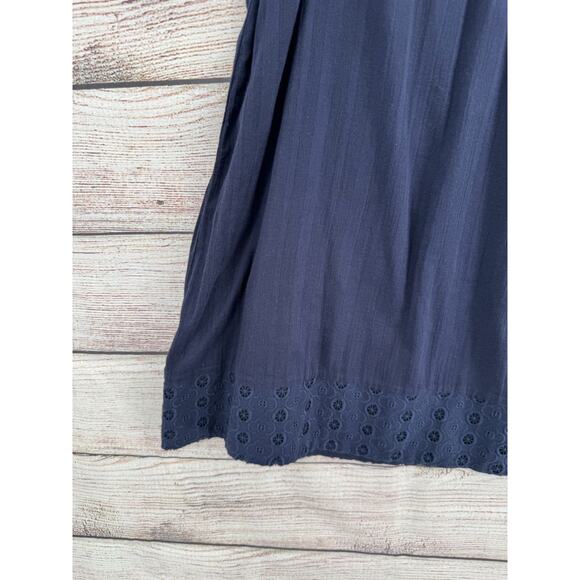 Boden Embroidered V-Neck Shirt Dress Women's Size 4 Navy Blue - Picture 6 of 11